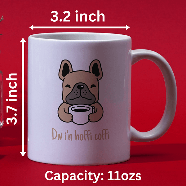 Dw i'n hoffi coffi Dog Welsh Mug - Image 2