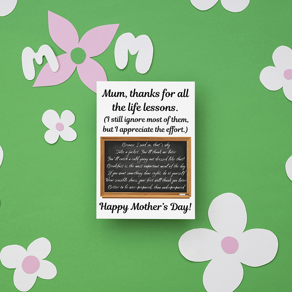 Mum Life Lessons Mother's Day Card - Image 2