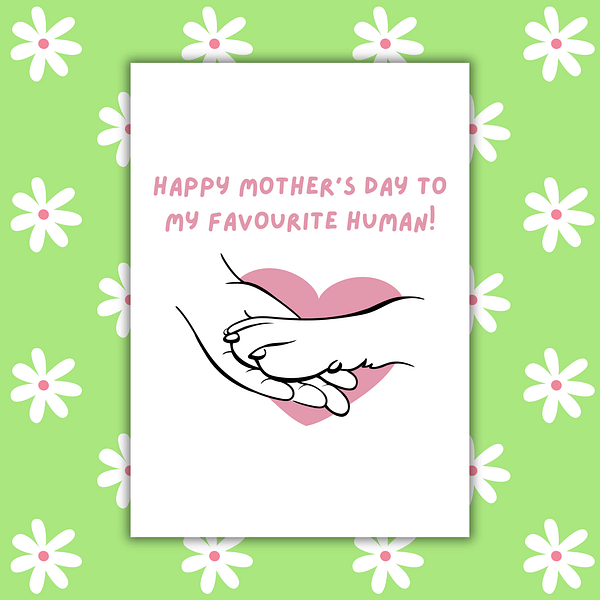 Happy Mother's Day Favourite Human Card | Card From The Dog
