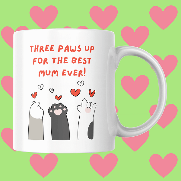 Three Paws Up for Best Mum Cat Mother's Day Mug
