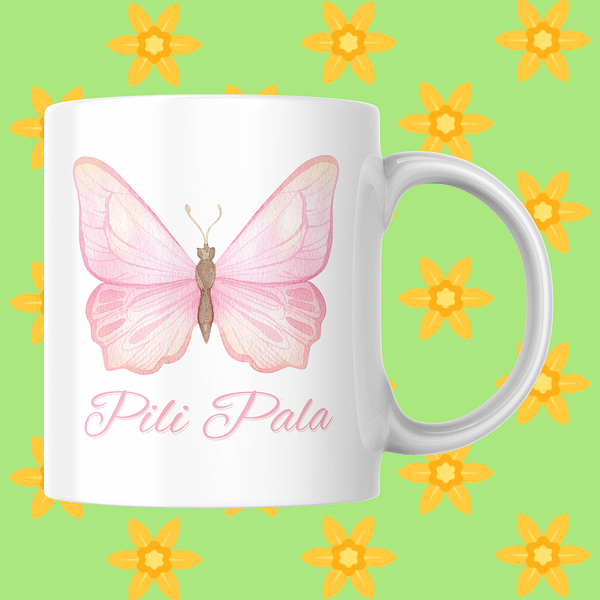 Pili Pala Butterfly Welsh Mug