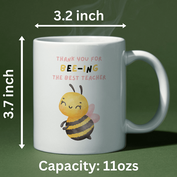 Thanks for Bee-ing the Best Teacher Mug – Adorable Teacher Gift with Bee Design - Image 2