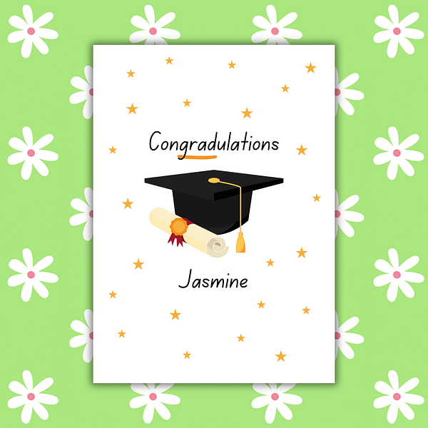 Congradulations Graduation Card – Funny Custom Name Personalised Handmade Card