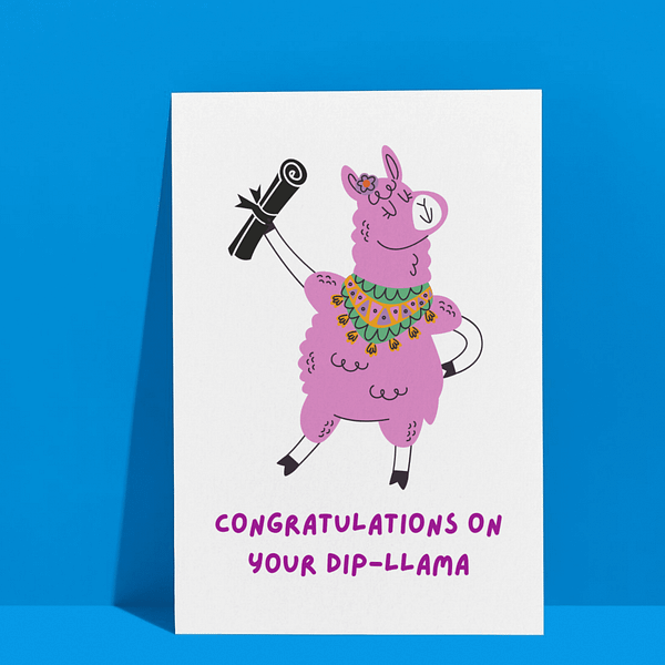 Funny Dip-llama Graduation Card – Cute Pun Card for Grads - Image 2