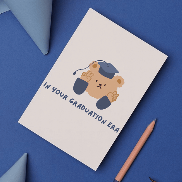 In Your Graduation Era Card – Fun, Trendy Graduation Card with Bear - Image 2
