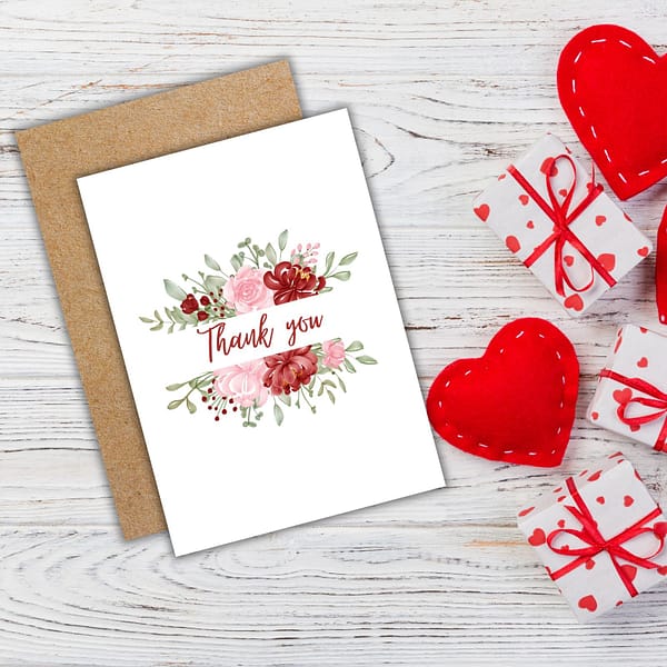 Elegant Floral Thank You Card – Beautiful Thank You Card - Image 2