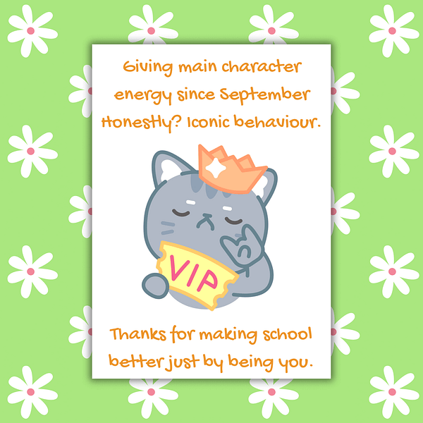 Main Character Energy – Funny Thank You Card for Teachers